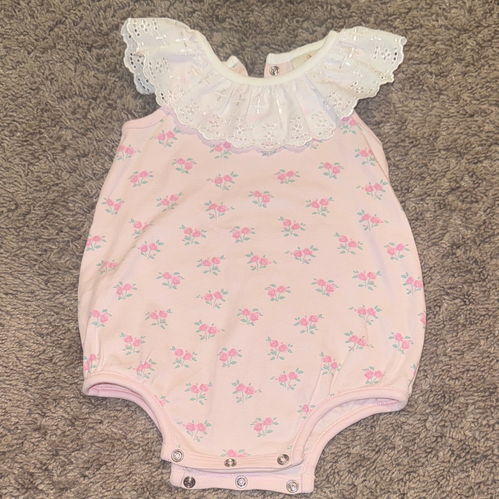 The Beaufort Bonnet Company Pink Floral Bodysuit 0-6m